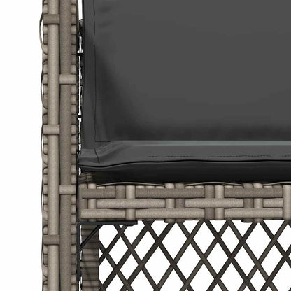 Gartenstühle mit Kissen 4 Stk. Grau Poly Rattan