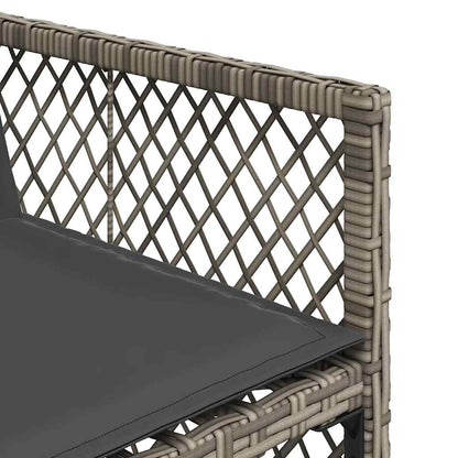 Gartenstühle mit Kissen 4 Stk. Grau Poly Rattan