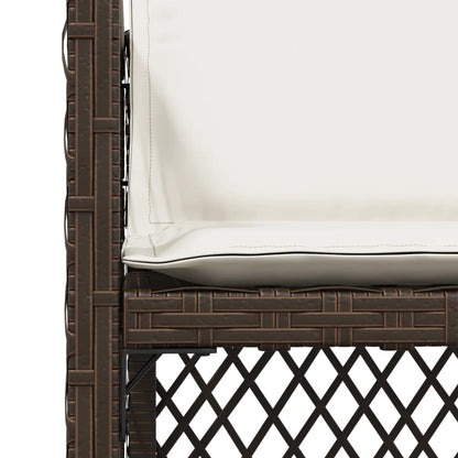 Gartenstühle mit Kissen 4 Stk. Braun Poly Rattan
