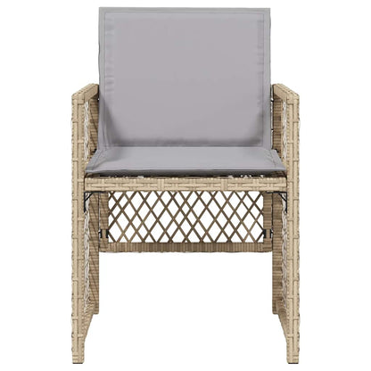 Gartenstühle mit Kissen 4 Stk. Beigemischung Poly Rattan