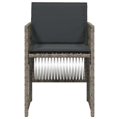 Gartenstühle mit Kissen 4 Stk. Grau Poly Rattan