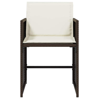Gartenstühle mit Kissen 4 Stk. Braun Poly Rattan