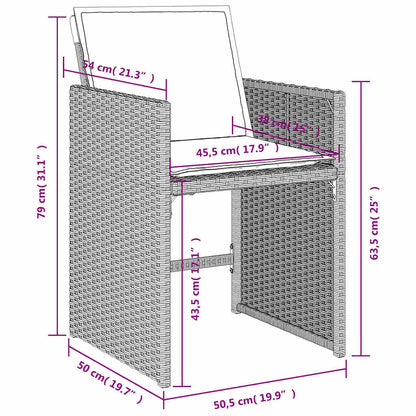 Gartenstühle mit Kissen 4 Stk. Hellgrau Poly Rattan