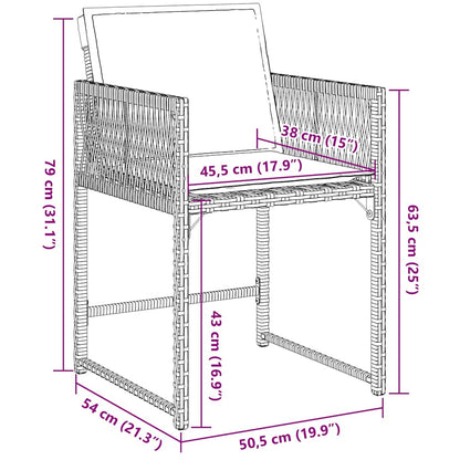 Gartenstühle mit Kissen 4 Stk. Beigemischung Poly Rattan