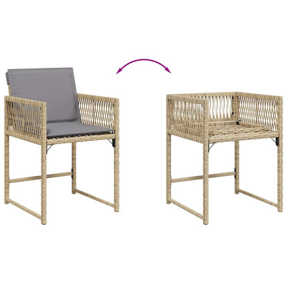 Gartenstühle mit Kissen 4 Stk. Beigemischung Poly Rattan