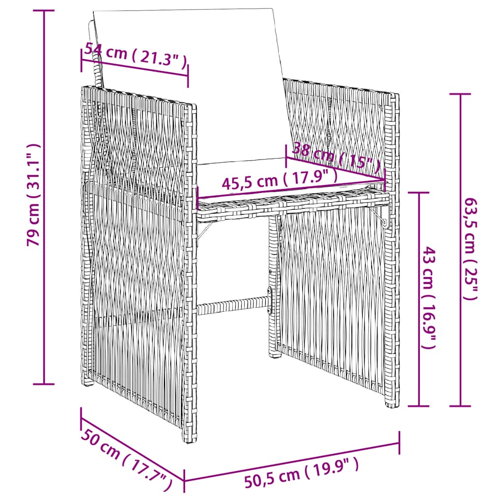 Gartenstühle mit Kissen 4 Stk. Beige Poly Rattan