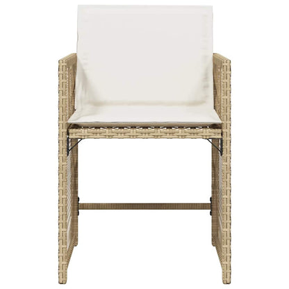 Gartenstühle mit Kissen 4 Stk. Beige Poly Rattan