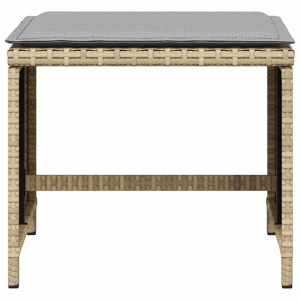 Gartenhocker Kissen 4Stk. Beige-Mix 41x41x36 cm Poly Rattan