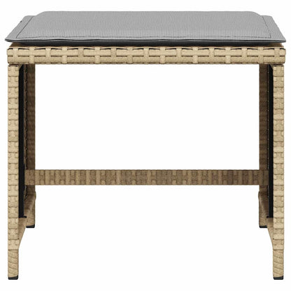 Gartenhocker Kissen 4Stk. Beige-Mix 41x41x36 cm Poly Rattan