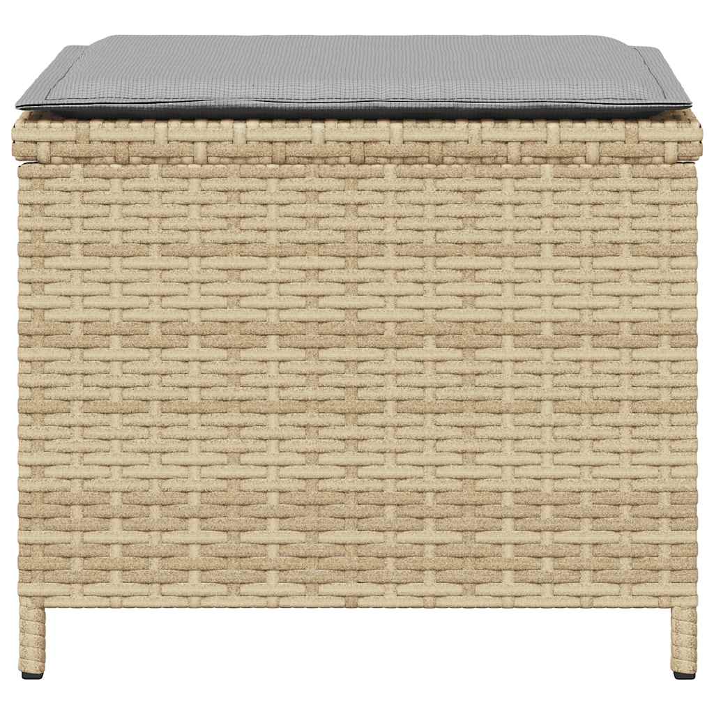 Gartenhocker Kissen 4Stk. Beige-Mix 41x41x36 cm Poly Rattan