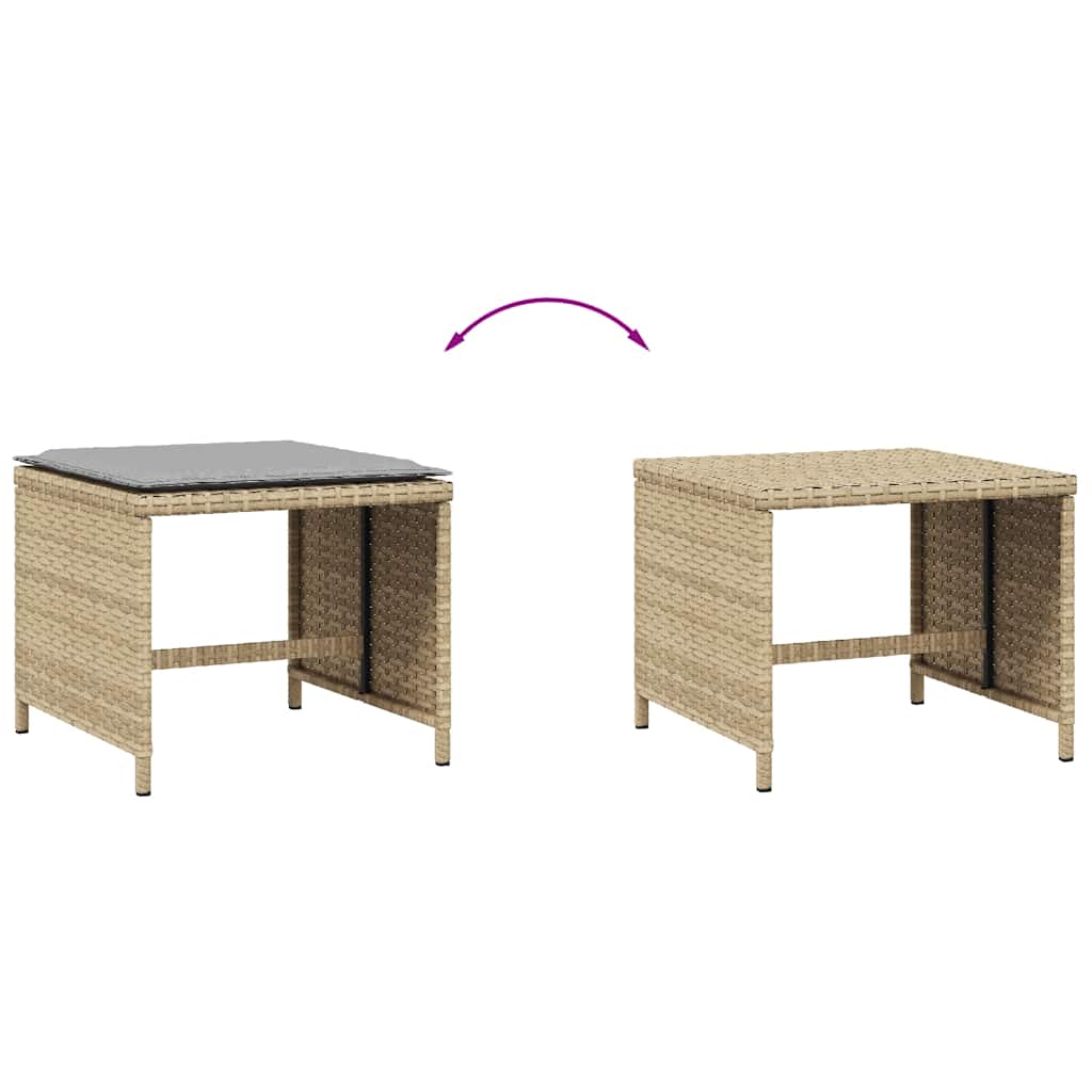 Gartenhocker Kissen 4Stk. Beige-Mix 41x41x36 cm Poly Rattan