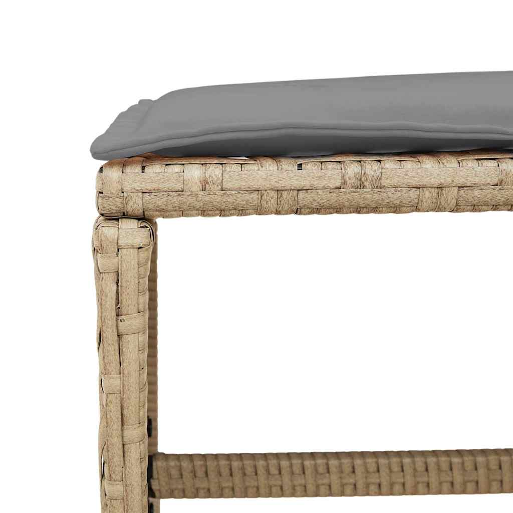 Gartenhocker Kissen 4Stk. Beige-Mix 41x41x36 cm Poly Rattan