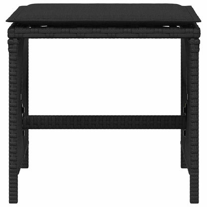 Gartenhocker mit Kissen 4 Stk. Schwarz 41x41x36 cm Poly Rattan
