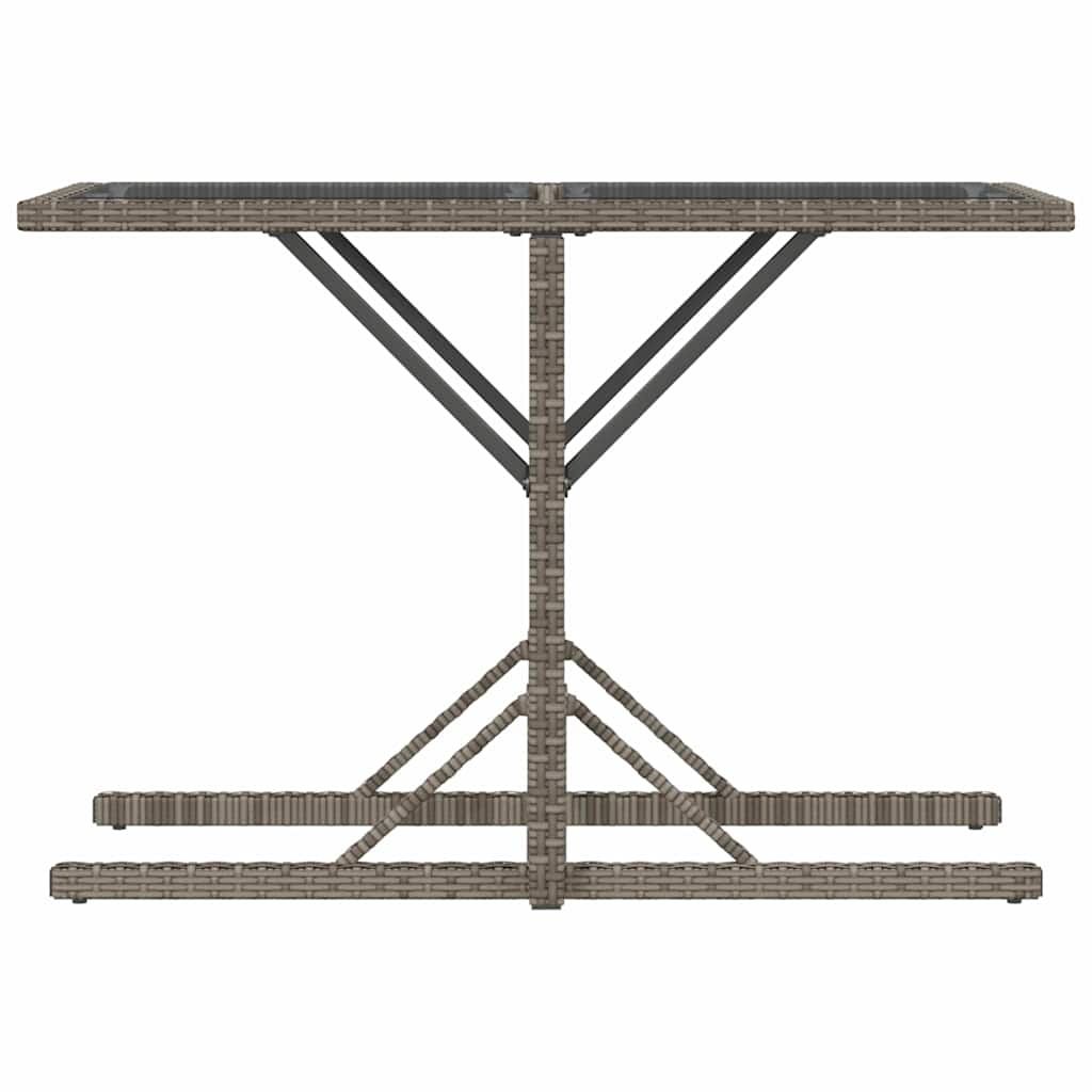 3-tlg. Bistro-Set mit Kissen Grau Poly Rattan