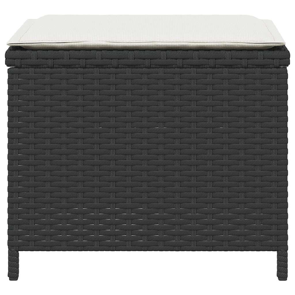 5-tlg. Garten-Essgruppe mit Kissen Schwarz Poly Rattan