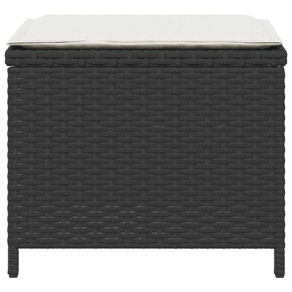 5-tlg. Garten-Essgruppe mit Kissen Schwarz Poly Rattan