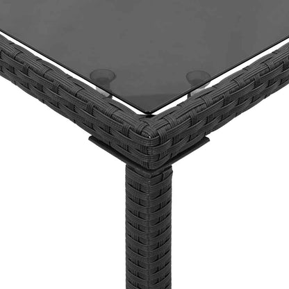 5-tlg. Garten-Essgruppe mit Kissen Schwarz Poly Rattan