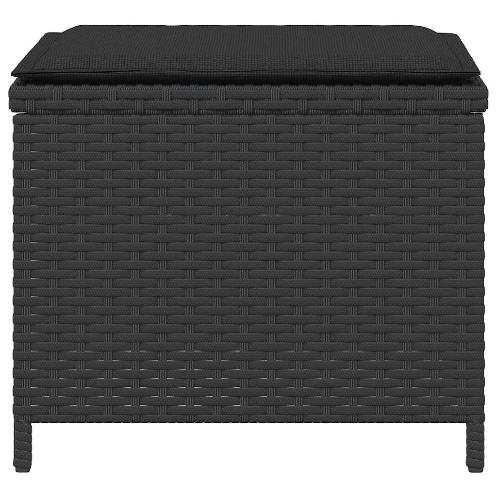 5-tlg. Garten-Essgruppe mit Kissen Schwarz Poly Rattan