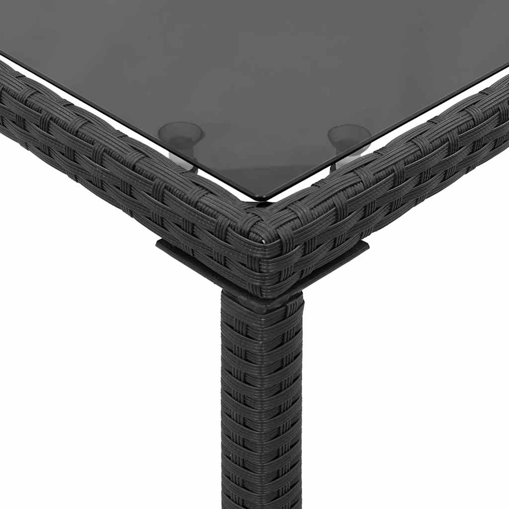 5-tlg. Garten-Essgruppe mit Kissen Schwarz Poly Rattan