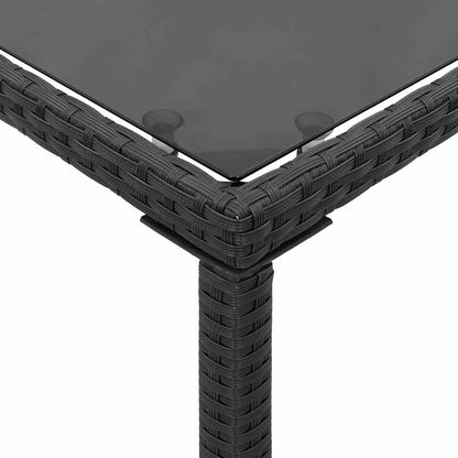 5-tlg. Garten-Essgruppe mit Kissen Schwarz Poly Rattan