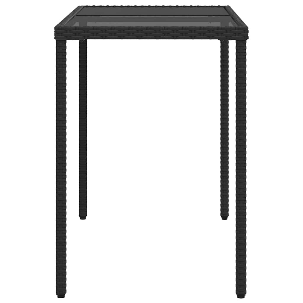 5-tlg. Garten-Essgruppe mit Kissen Schwarz Poly Rattan