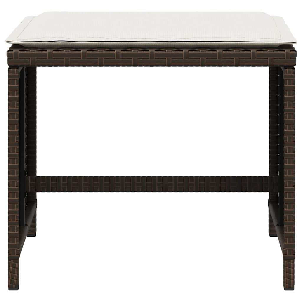 5-tlg. Garten-Essgruppe mit Kissen Braun Poly Rattan