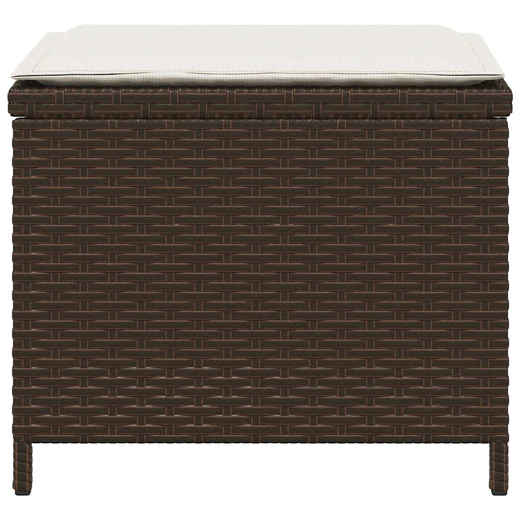 5-tlg. Garten-Essgruppe mit Kissen Braun Poly Rattan