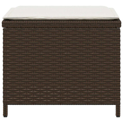 5-tlg. Garten-Essgruppe mit Kissen Braun Poly Rattan