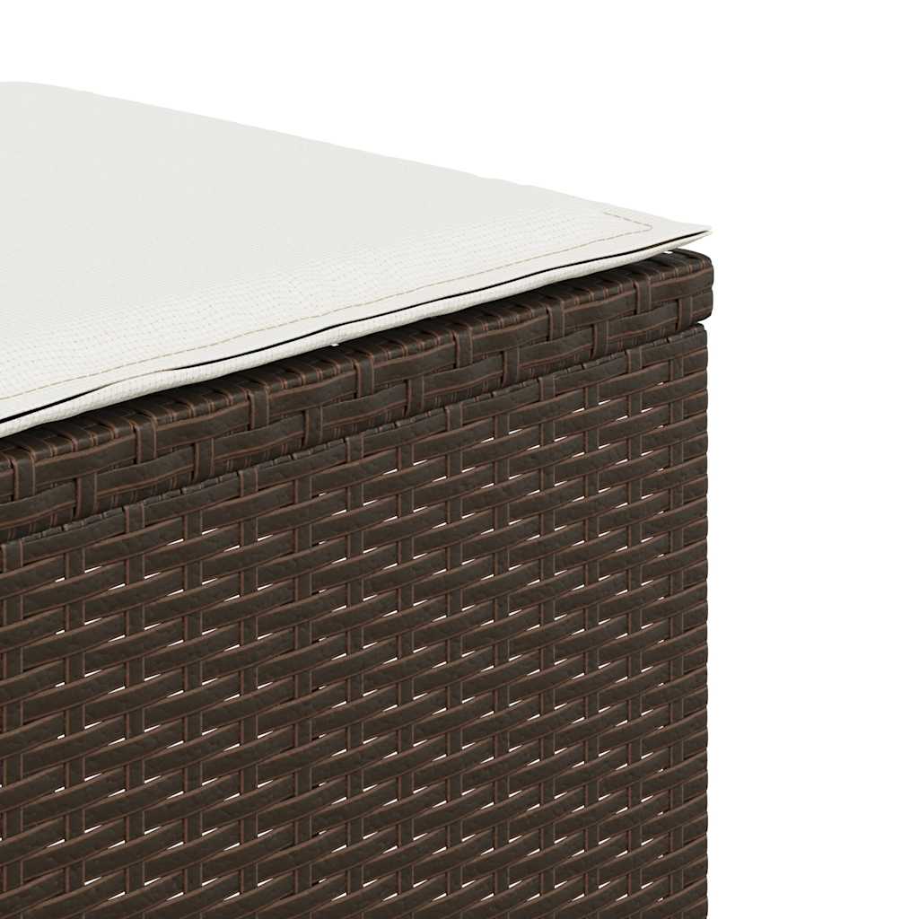 5-tlg. Garten-Essgruppe mit Kissen Braun Poly Rattan