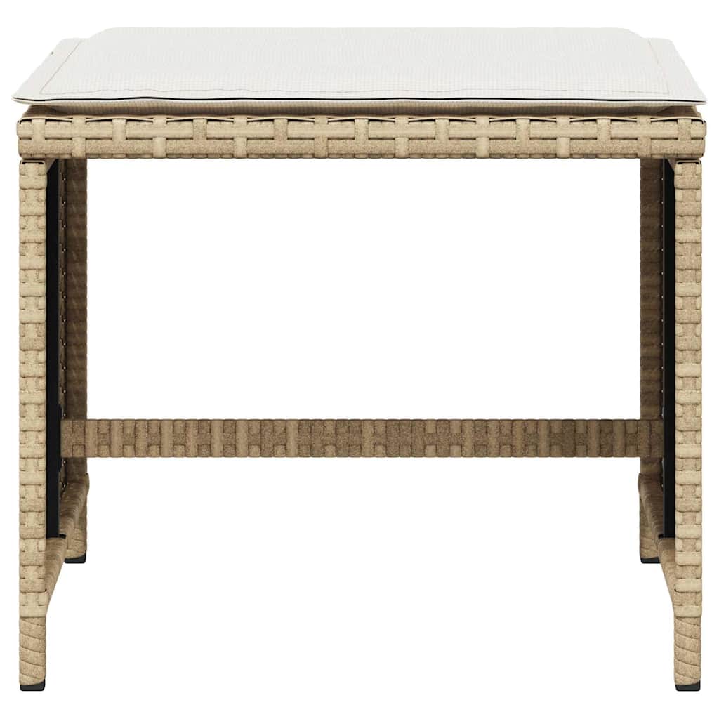5-tlg. Garten-Essgruppe mit Kissen Beige Poly Rattan