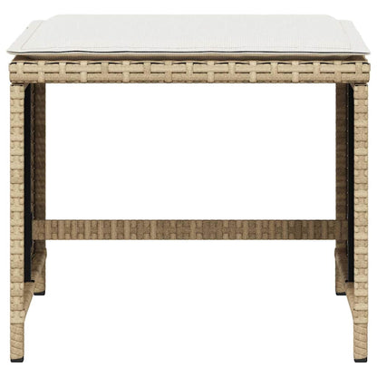 5-tlg. Garten-Essgruppe mit Kissen Beige Poly Rattan