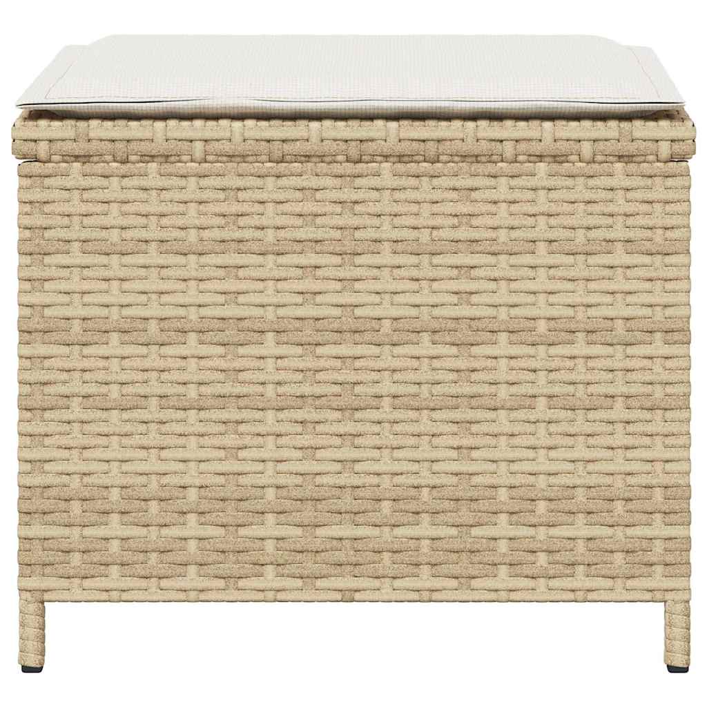 5-tlg. Garten-Essgruppe mit Kissen Beige Poly Rattan