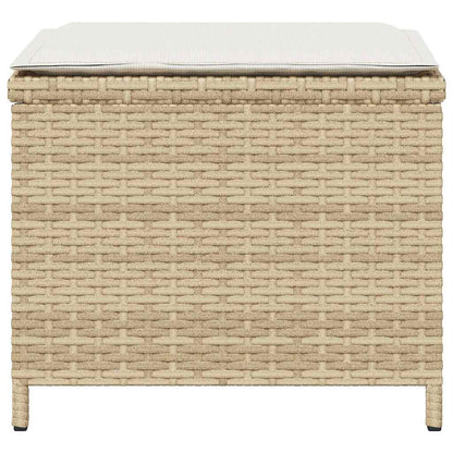 5-tlg. Garten-Essgruppe mit Kissen Beige Poly Rattan