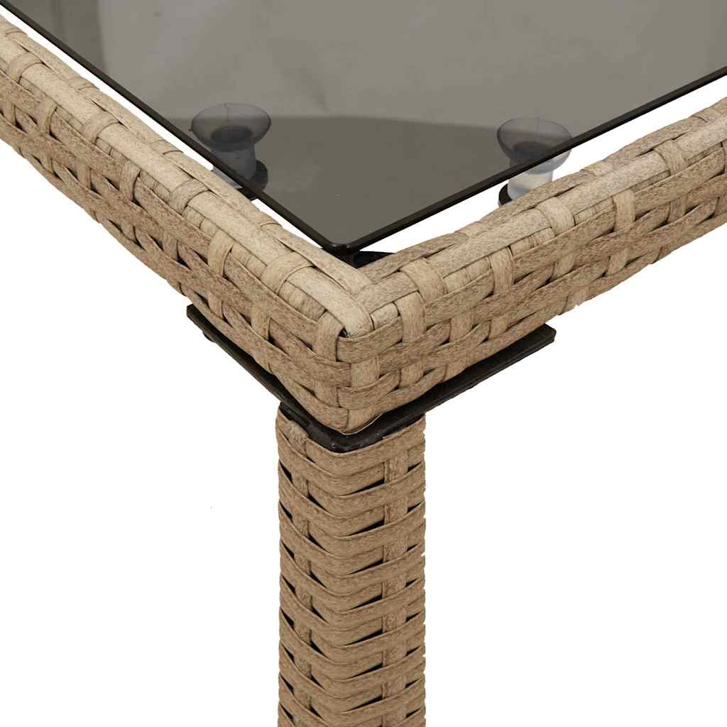 5-tlg. Garten-Essgruppe mit Kissen Beige Poly Rattan