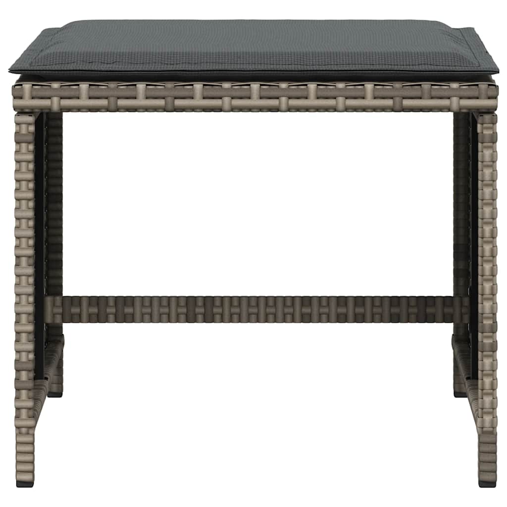 5-tlg. Garten-Essgruppe mit Kissen Grau Poly Rattan