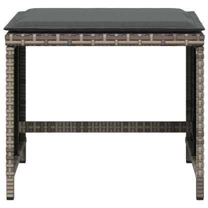 5-tlg. Garten-Essgruppe mit Kissen Grau Poly Rattan