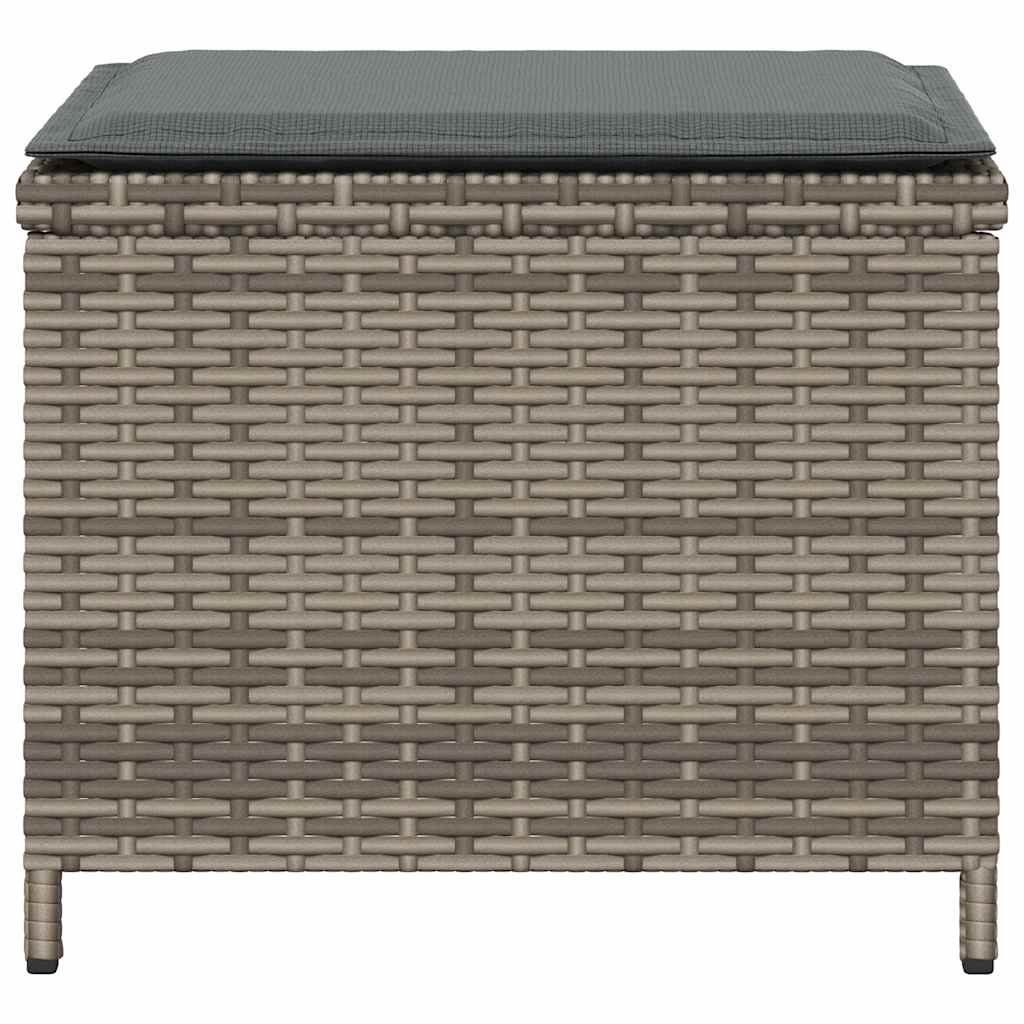 5-tlg. Garten-Essgruppe mit Kissen Grau Poly Rattan