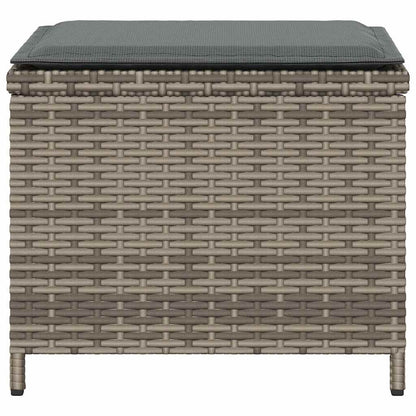 5-tlg. Garten-Essgruppe mit Kissen Grau Poly Rattan