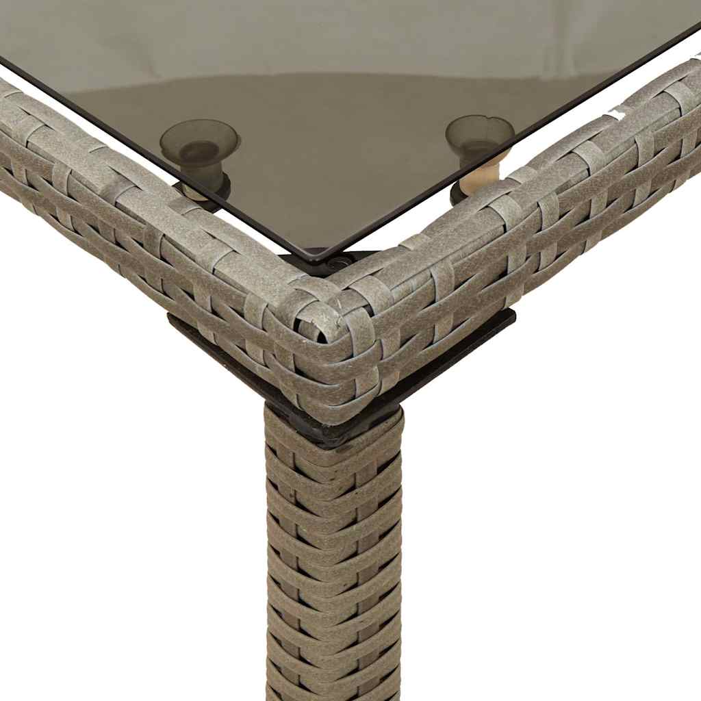 5-tlg. Garten-Essgruppe mit Kissen Grau Poly Rattan