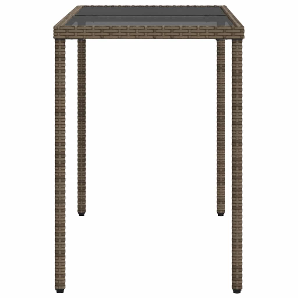 5-tlg. Garten-Essgruppe mit Kissen Grau Poly Rattan