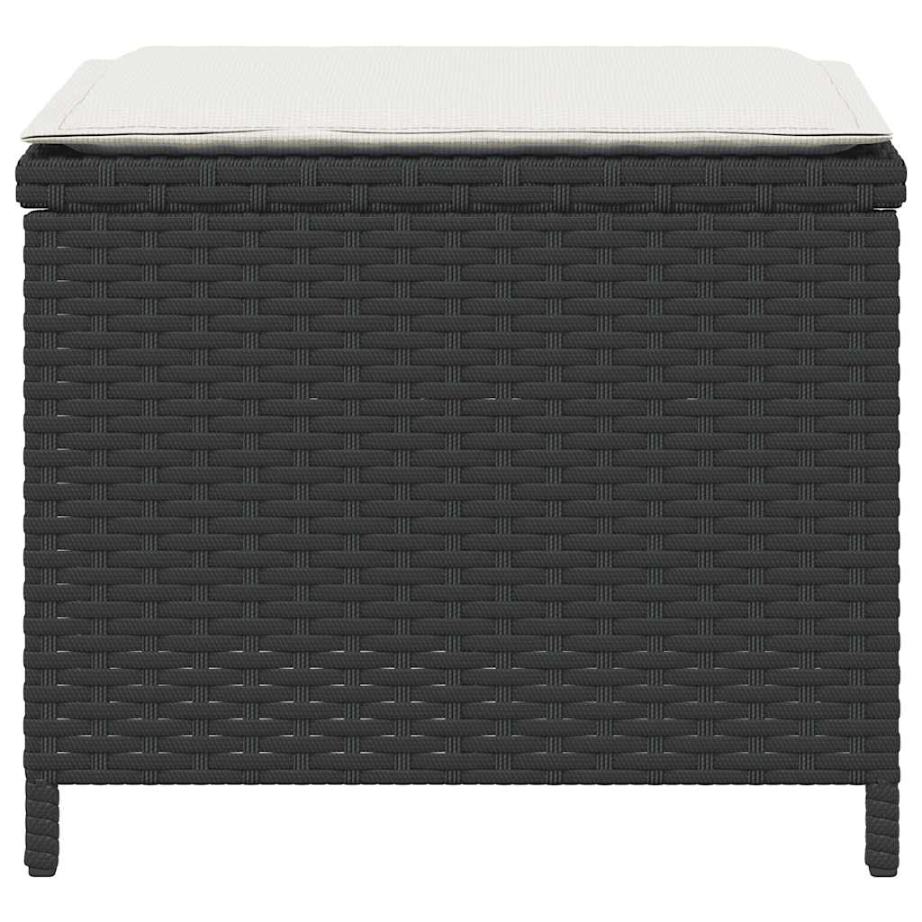 5-tlg. Garten-Essgruppe mit Kissen Schwarz Poly Rattan