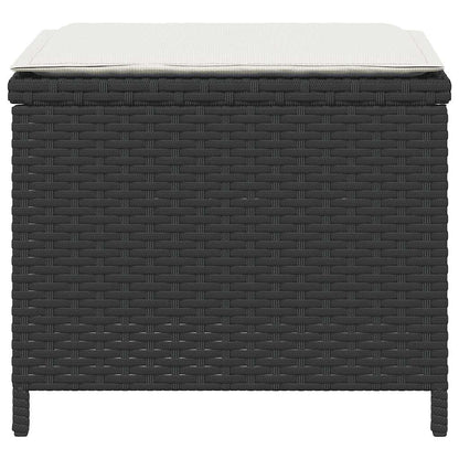 5-tlg. Garten-Essgruppe mit Kissen Schwarz Poly Rattan