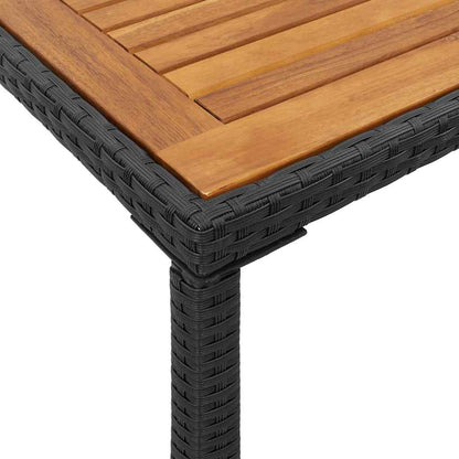5-tlg. Garten-Essgruppe mit Kissen Schwarz Poly Rattan