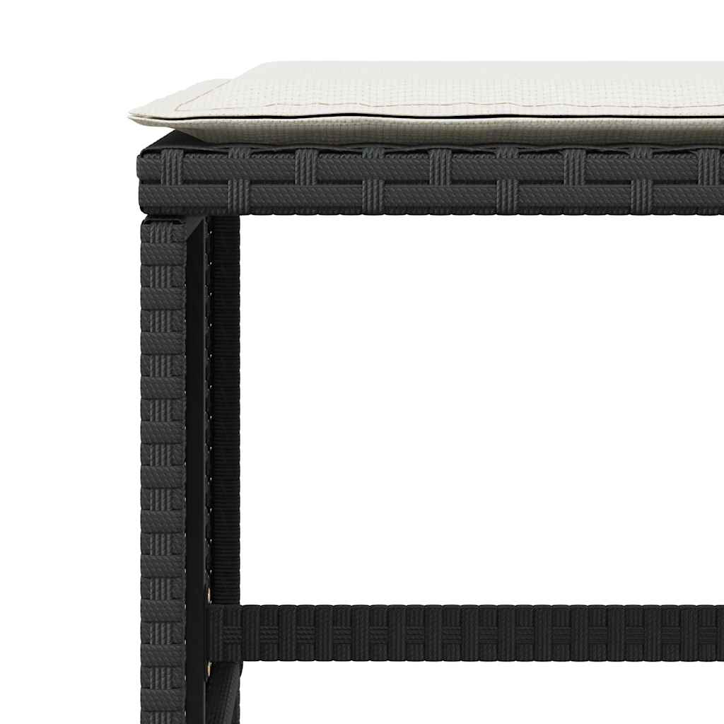5-tlg. Garten-Essgruppe mit Kissen Schwarz Poly Rattan