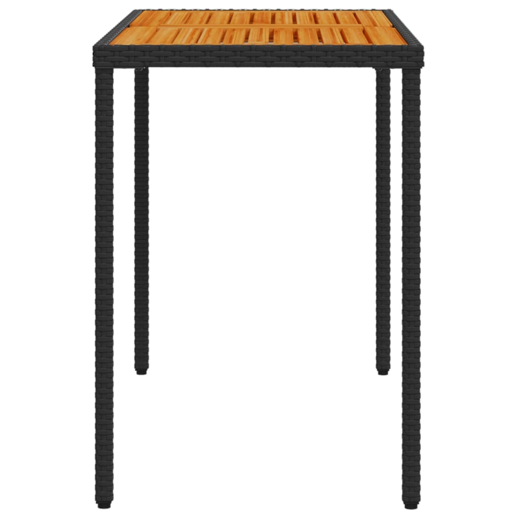 5-tlg. Garten-Essgruppe mit Kissen Schwarz Poly Rattan
