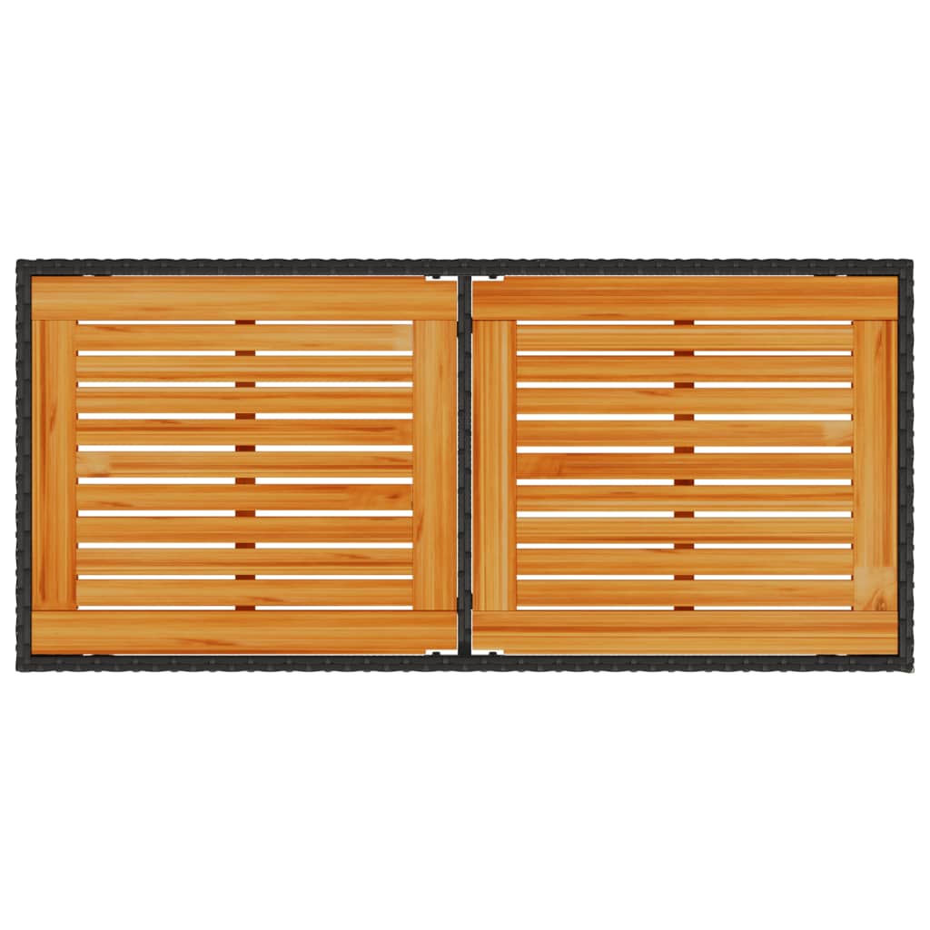 5-tlg. Garten-Essgruppe mit Kissen Schwarz Poly Rattan