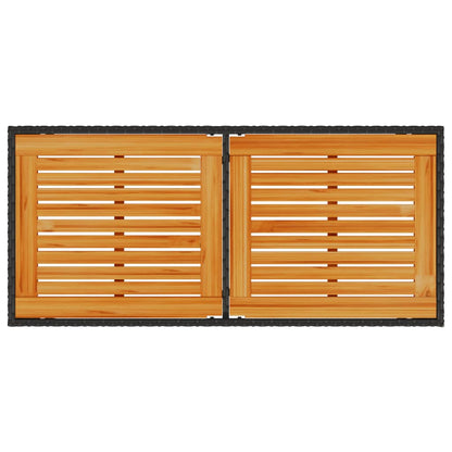 5-tlg. Garten-Essgruppe mit Kissen Schwarz Poly Rattan