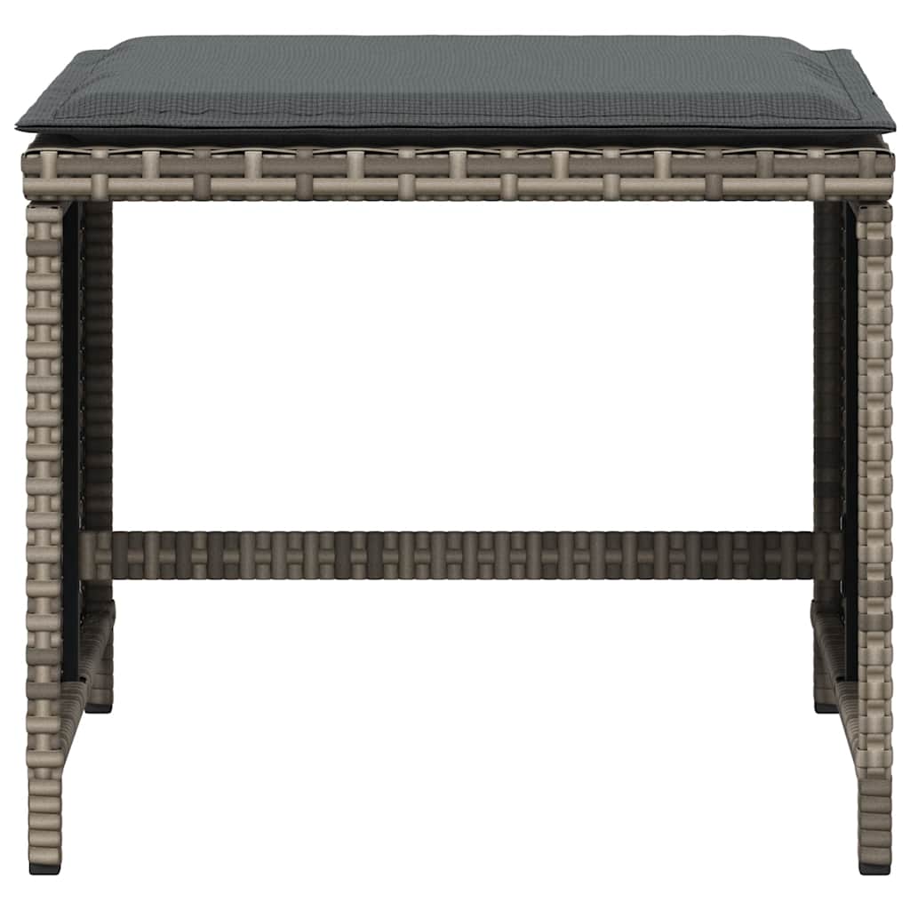 5-tlg. Garten-Essgruppe mit Kissen Grau Poly Rattan