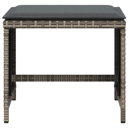 5-tlg. Garten-Essgruppe mit Kissen Grau Poly Rattan