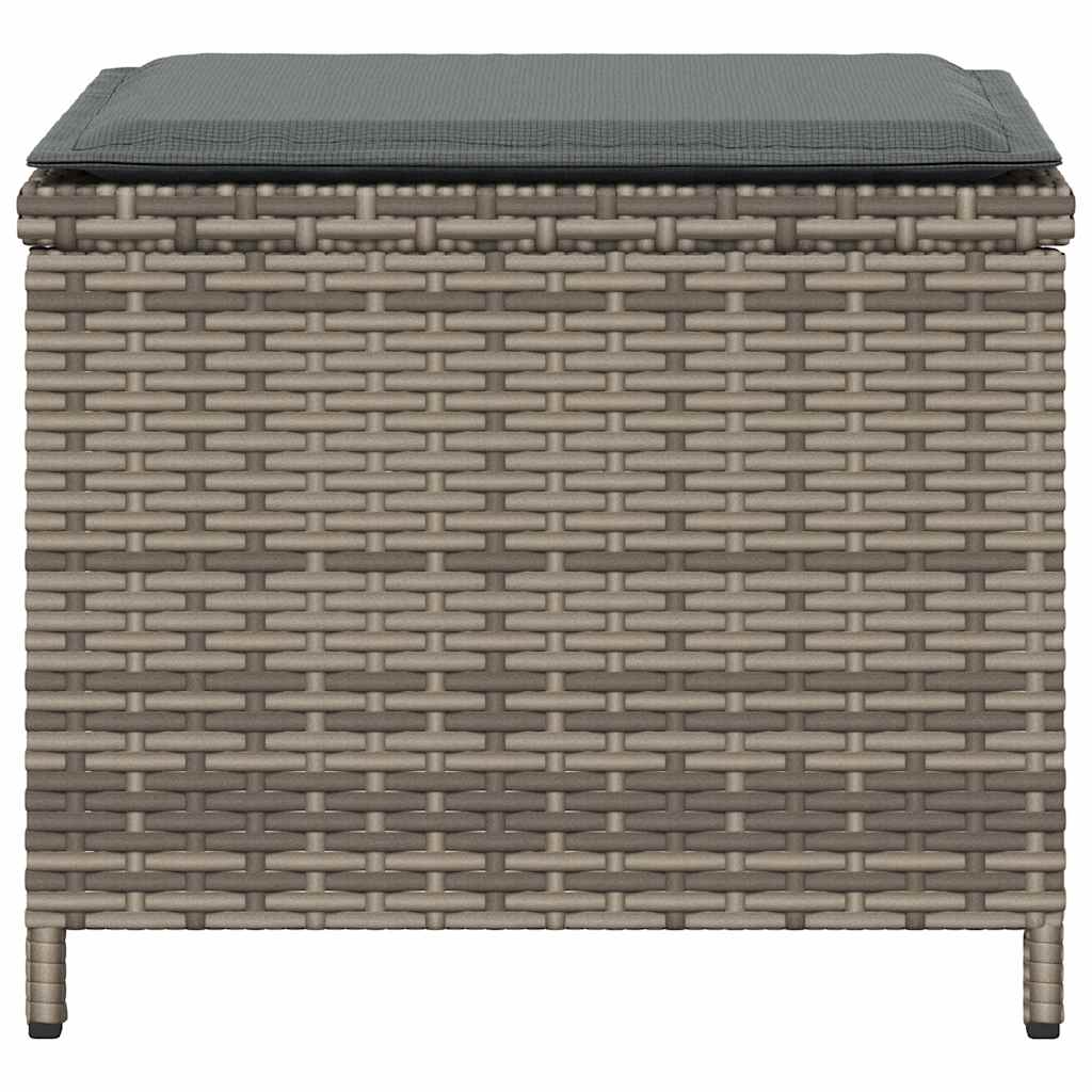 5-tlg. Garten-Essgruppe mit Kissen Grau Poly Rattan